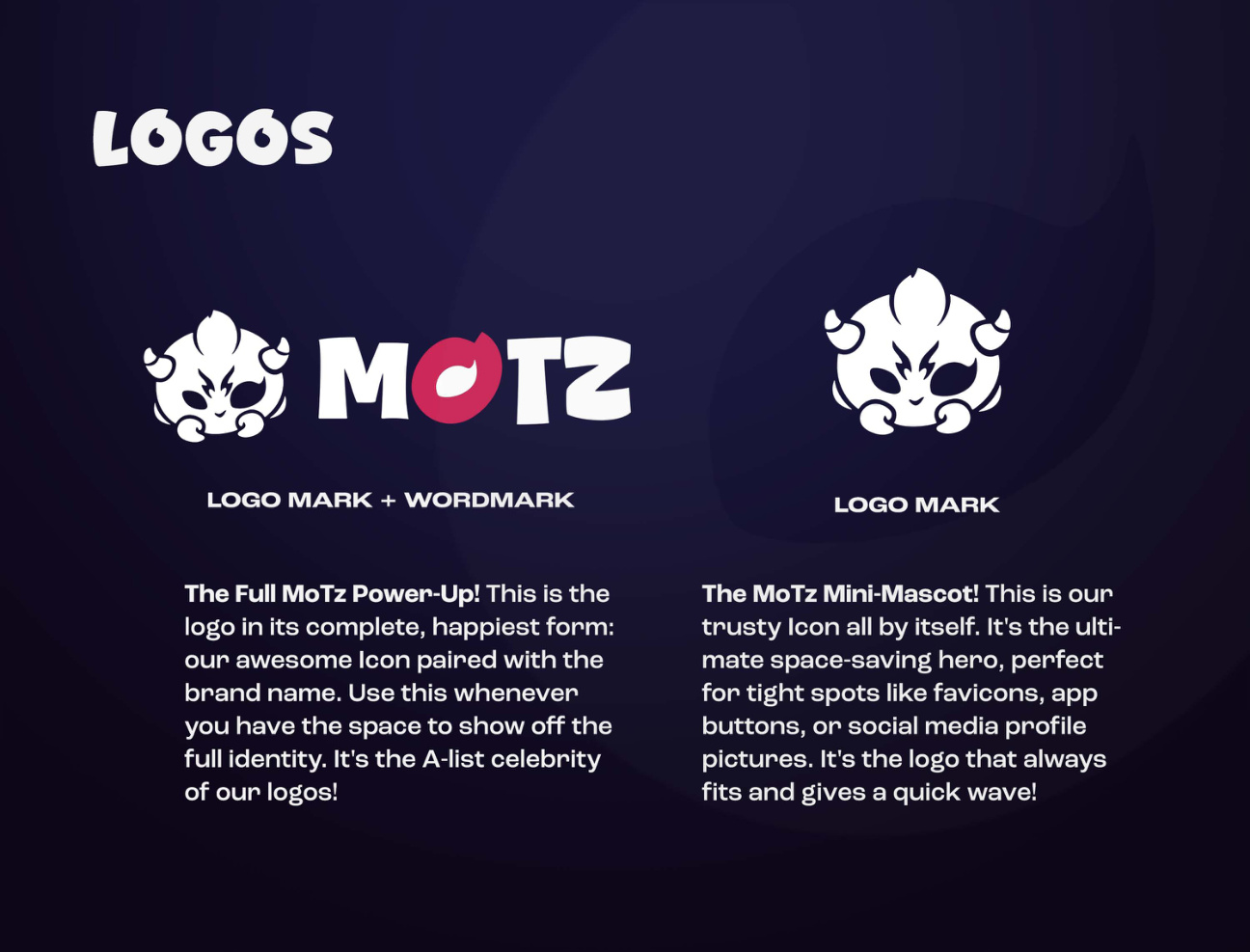 MoTZ Brand Guide page 2