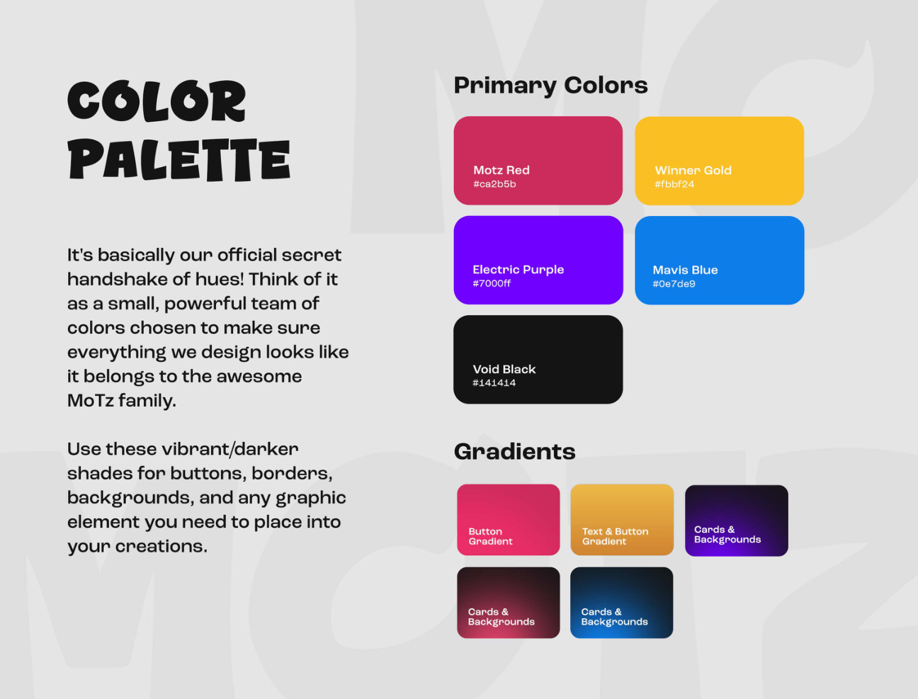 MoTZ Brand Guide page 3