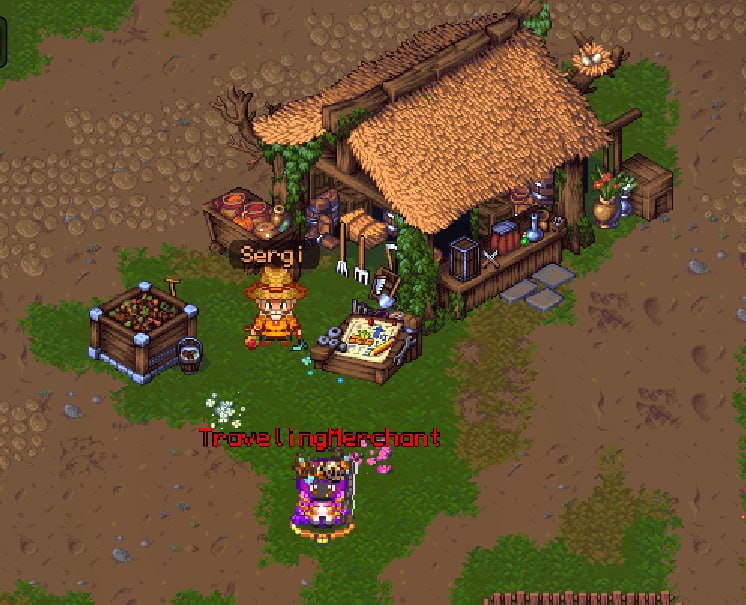 Sergi farming NPC and farm building